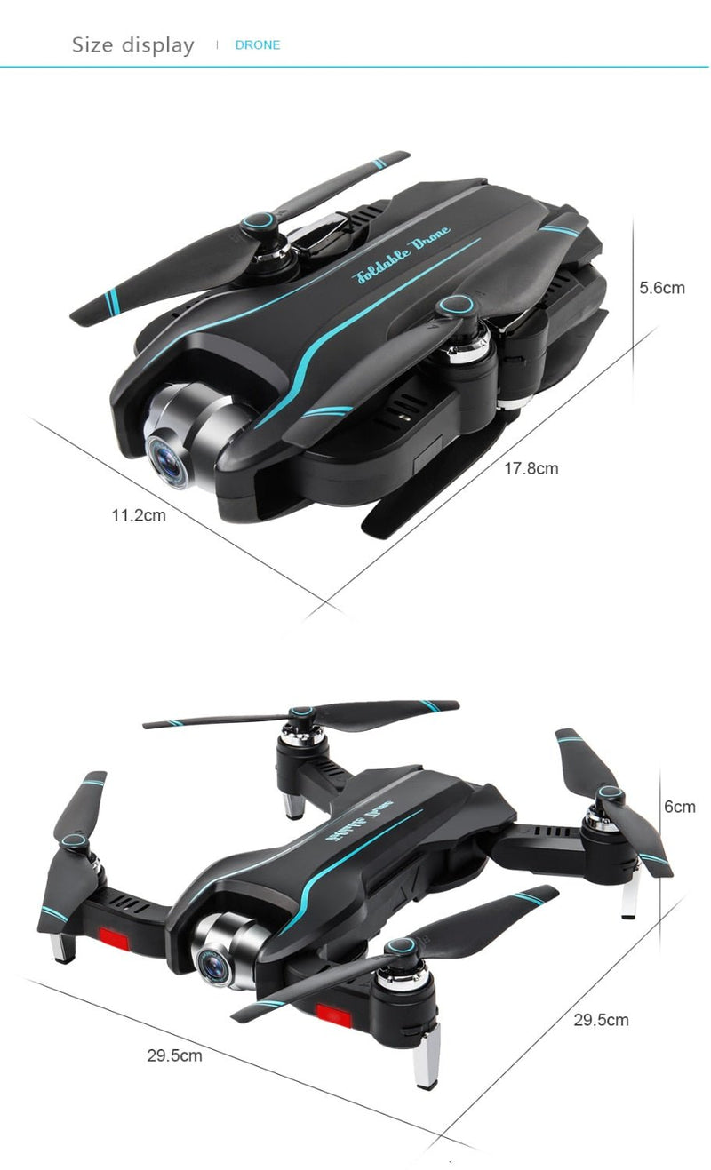 WIFI Drone 4K HD with Adjustable Wide Angle Camera FPV Real Time Aerial Video Foldable Quadrocopter Gesture Photo RC Dron Toys - Starttech Online Market