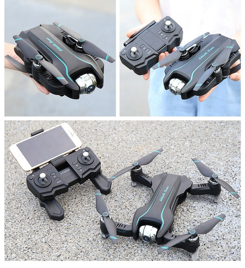 WIFI Drone 4K HD with Adjustable Wide Angle Camera FPV Real Time Aerial Video Foldable Quadrocopter Gesture Photo RC Dron Toys - Starttech Online Market