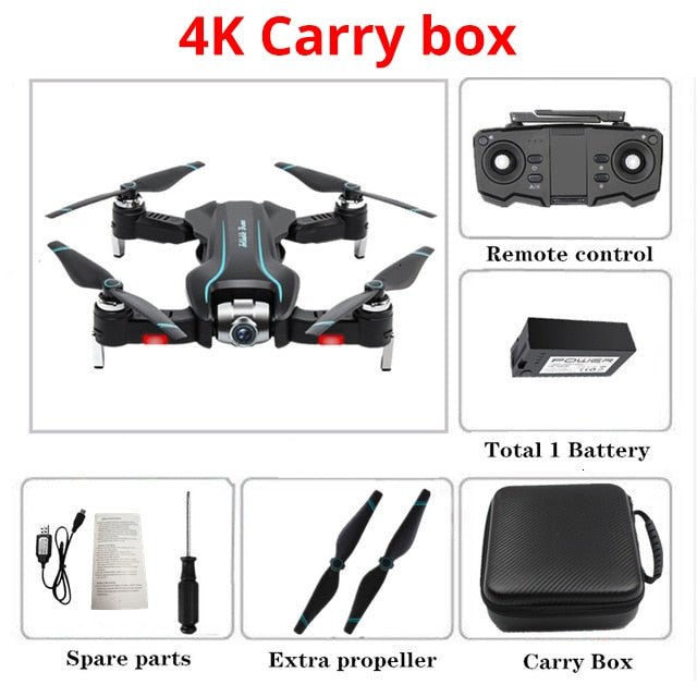 WIFI Drone 4K HD with Adjustable Wide Angle Camera FPV Real Time Aerial Video Foldable Quadrocopter Gesture Photo RC Dron Toys - Starttech Online Market