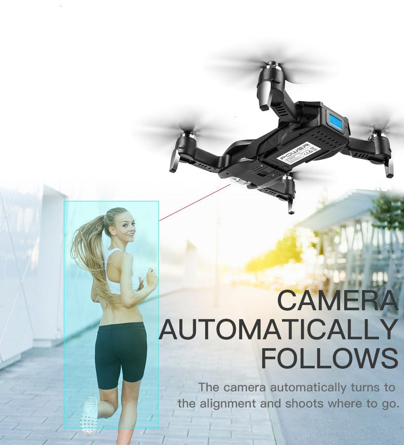 WIFI Drone 4K HD with Adjustable Wide Angle Camera FPV Real Time Aerial Video Foldable Quadrocopter Gesture Photo RC Dron Toys - Starttech Online Market