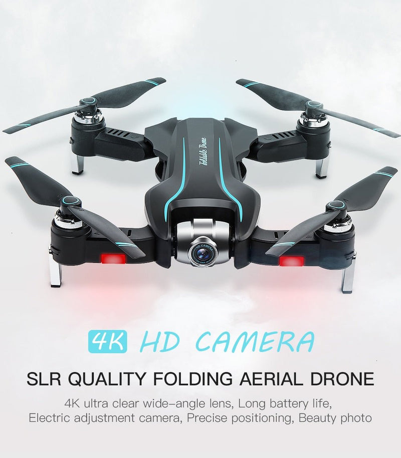 WIFI Drone 4K HD with Adjustable Wide Angle Camera FPV Real Time Aerial Video Foldable Quadrocopter Gesture Photo RC Dron Toys - Starttech Online Market