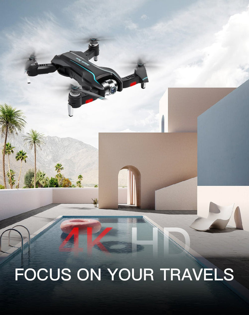 WIFI Drone 4K HD with Adjustable Wide Angle Camera FPV Real Time Aerial Video Foldable Quadrocopter Gesture Photo RC Dron Toys - Starttech Online Market