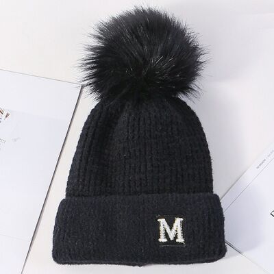 Winter Faux Mink Fur Wool Knitted Hat Skullies Beanies Bonnet Girl's Pompom Female Cap - Starttech Online Market