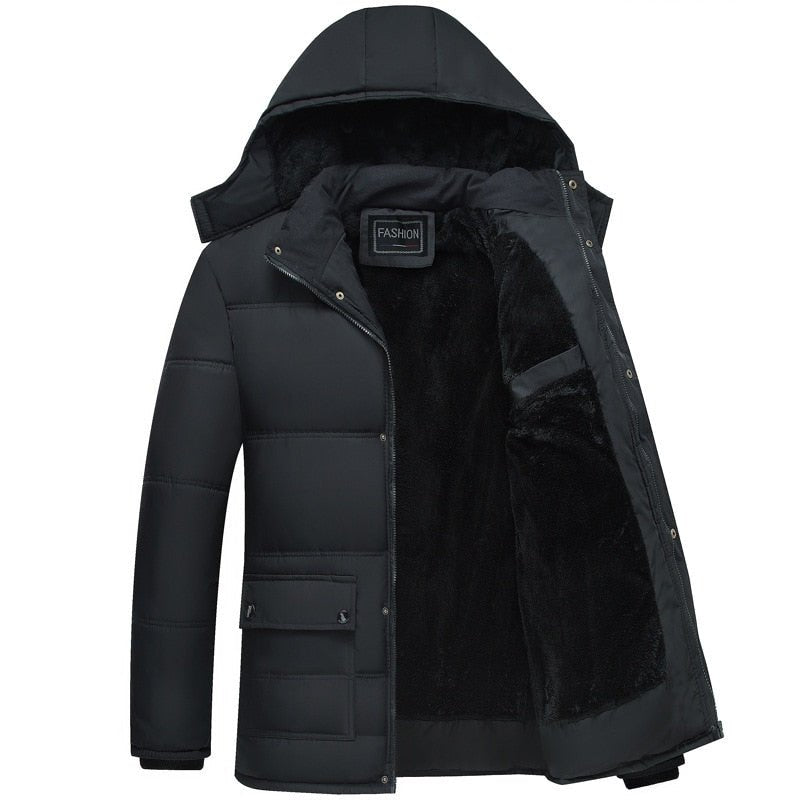 Winter Thick Warm Coat Parkas Hooded Winter Windproof Jacket for Men - Starttech Online Market