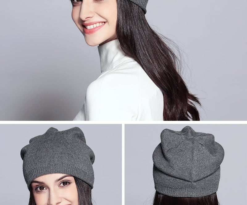 Women'S Hats Knitted Wool Autumn Winter Casual High Quality Brand New 2019 Hot Sale Hat Female Skullies Beanies