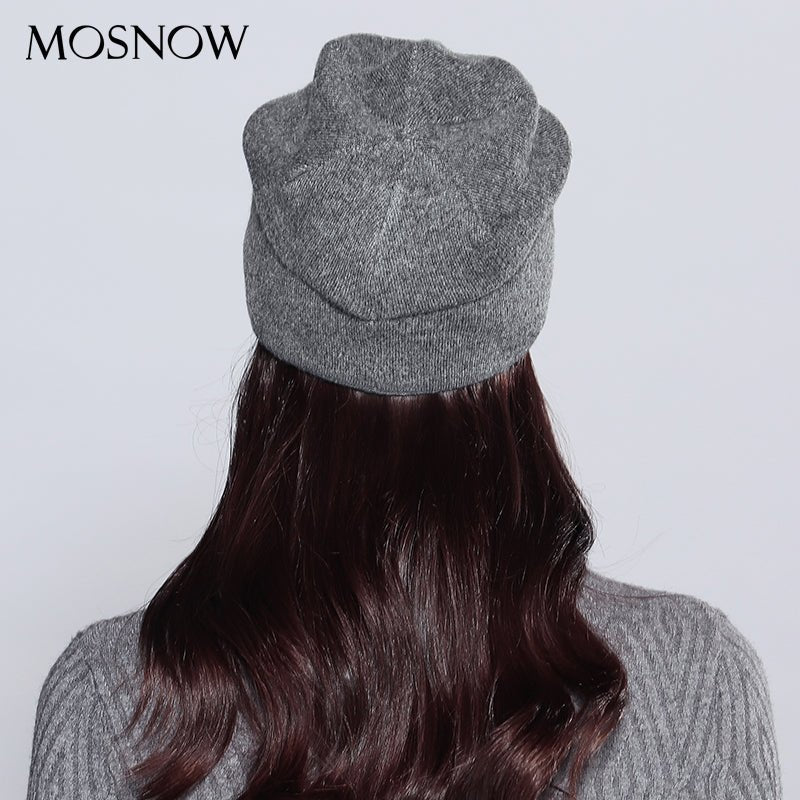 Wool Vogue Butterfly Rhinestones High Quality Autumn Winter Knitted Beanie Female Hats - Starttech Online Market