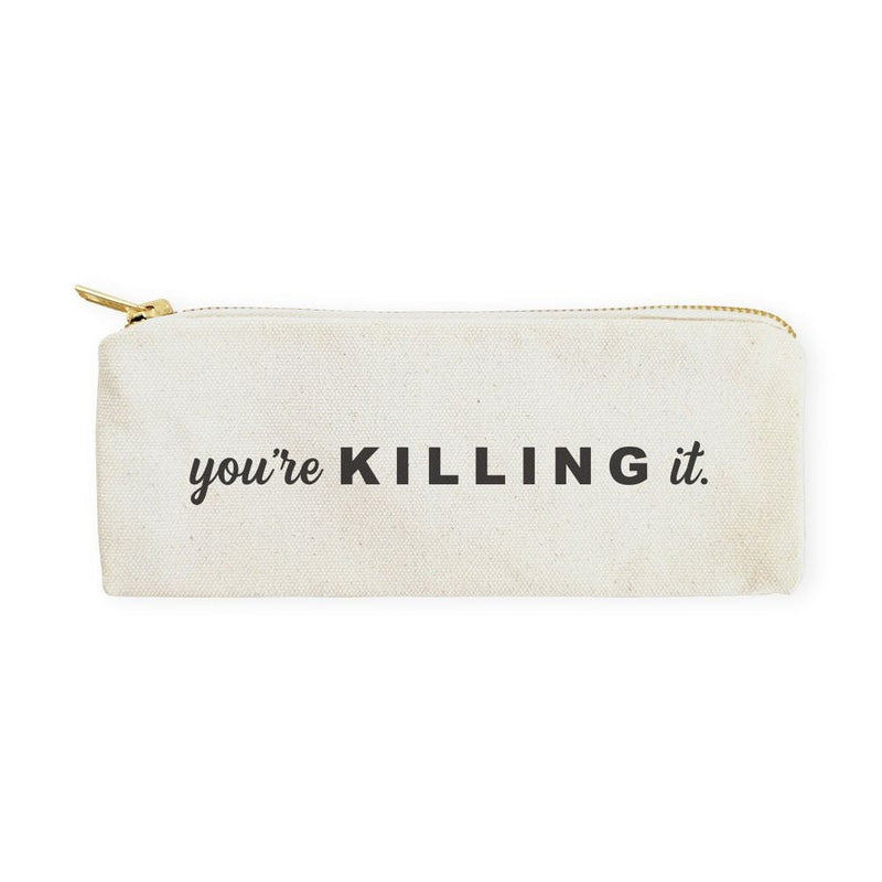 You're Killing It Cotton Canvas Pencil Case and Travel Pouch - Starttech Online Market